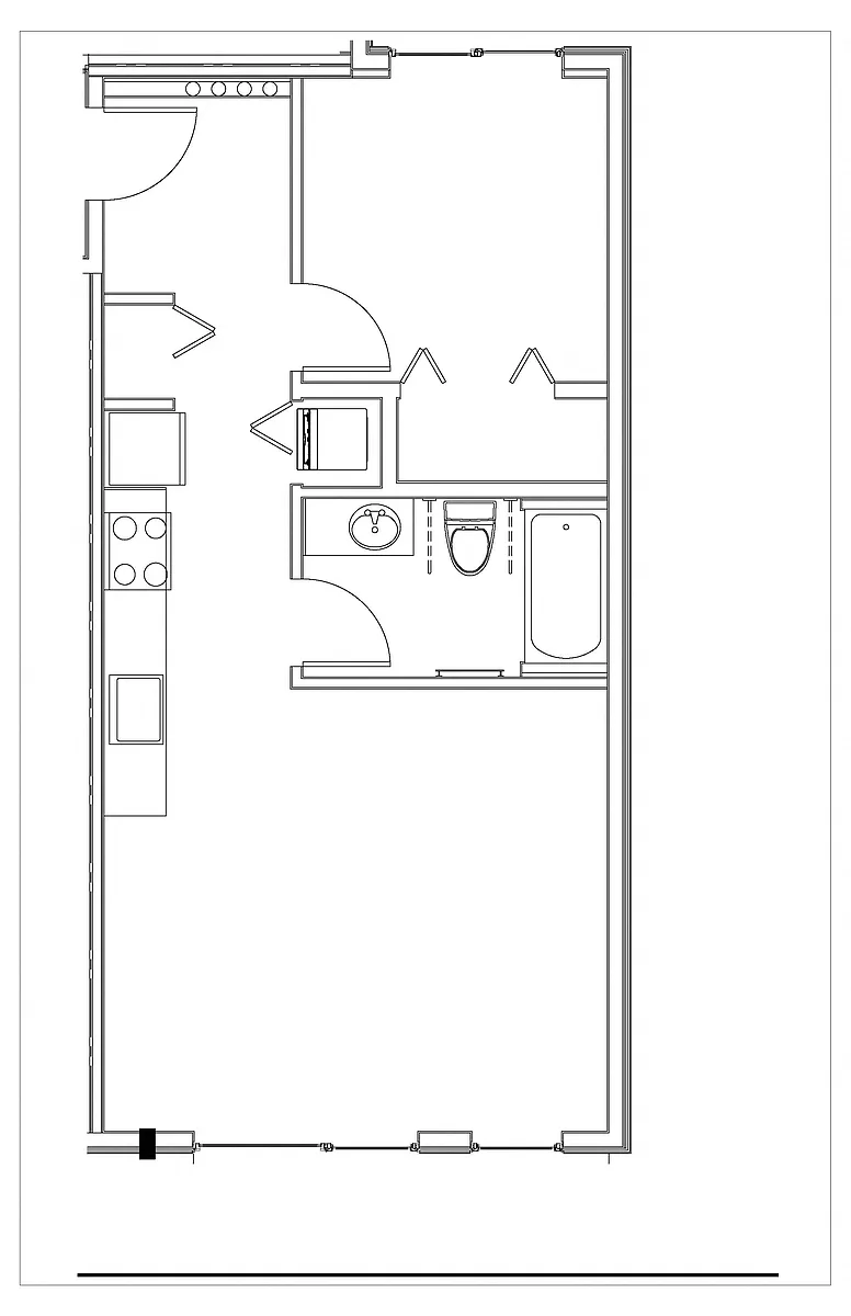 Floor plan 1 Bed 1 Bath A3