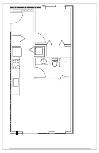 Floor plan 1 Bed 1 Bath A3