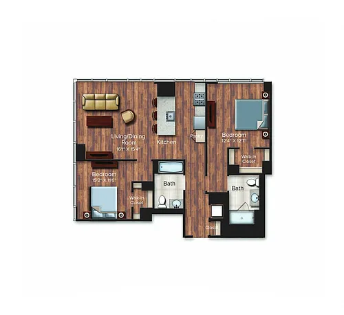 Floor plan 2B-1102