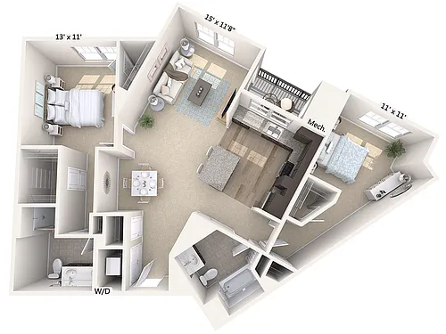 Floor plan B3-1267sq-Stainless