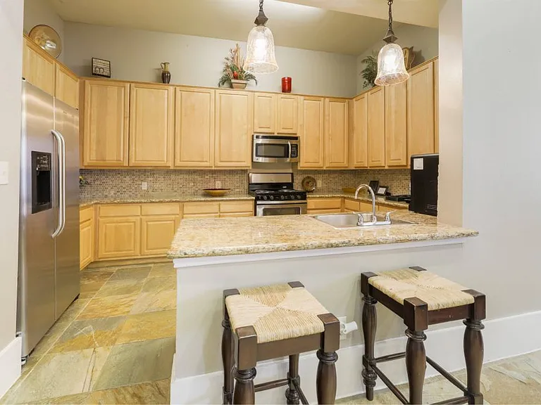 Modern clubhouse kitchen area at Stonehaven Apartments in Houston, TX