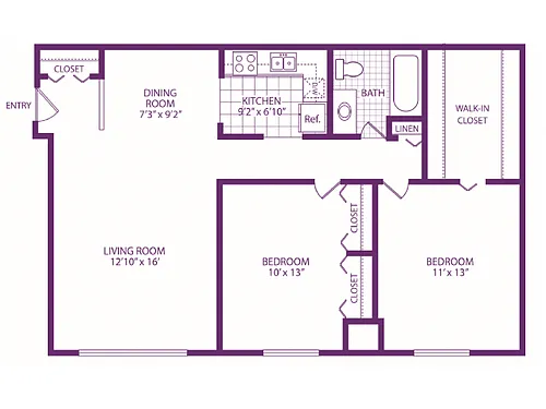 Floor plan Two Bedroom