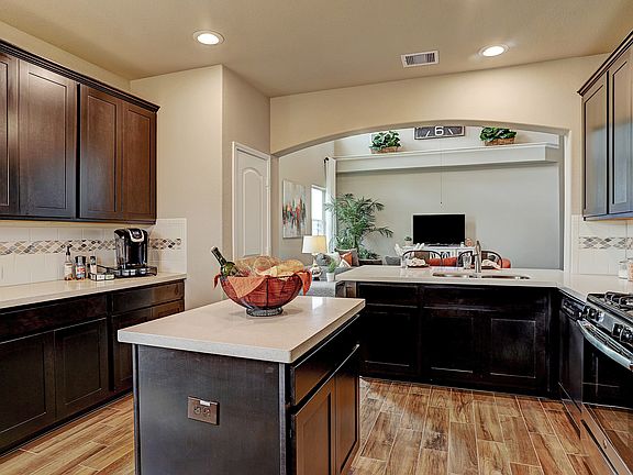 View of kitchen and dining area