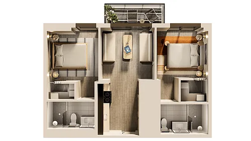 Floor plan Sebastian Inlet 2 Bedroom