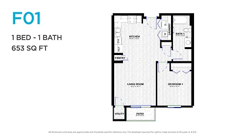 Floor plan One Bedroom One Bath