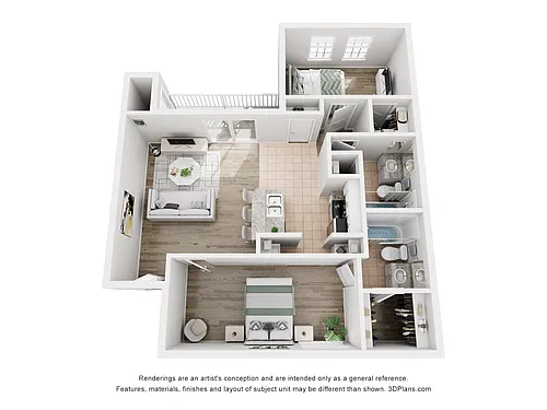 Floor plan 2 Bed/ 2 Bath B2