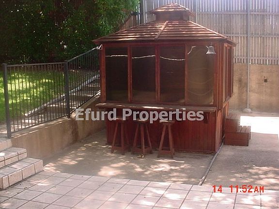 Private spa in backyard