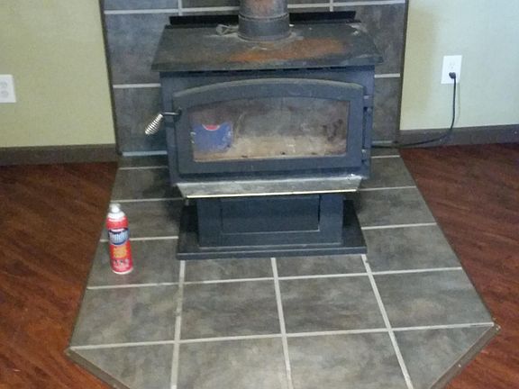 Wood stove in living room