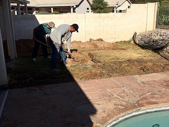 Flagstone/gas fire table 