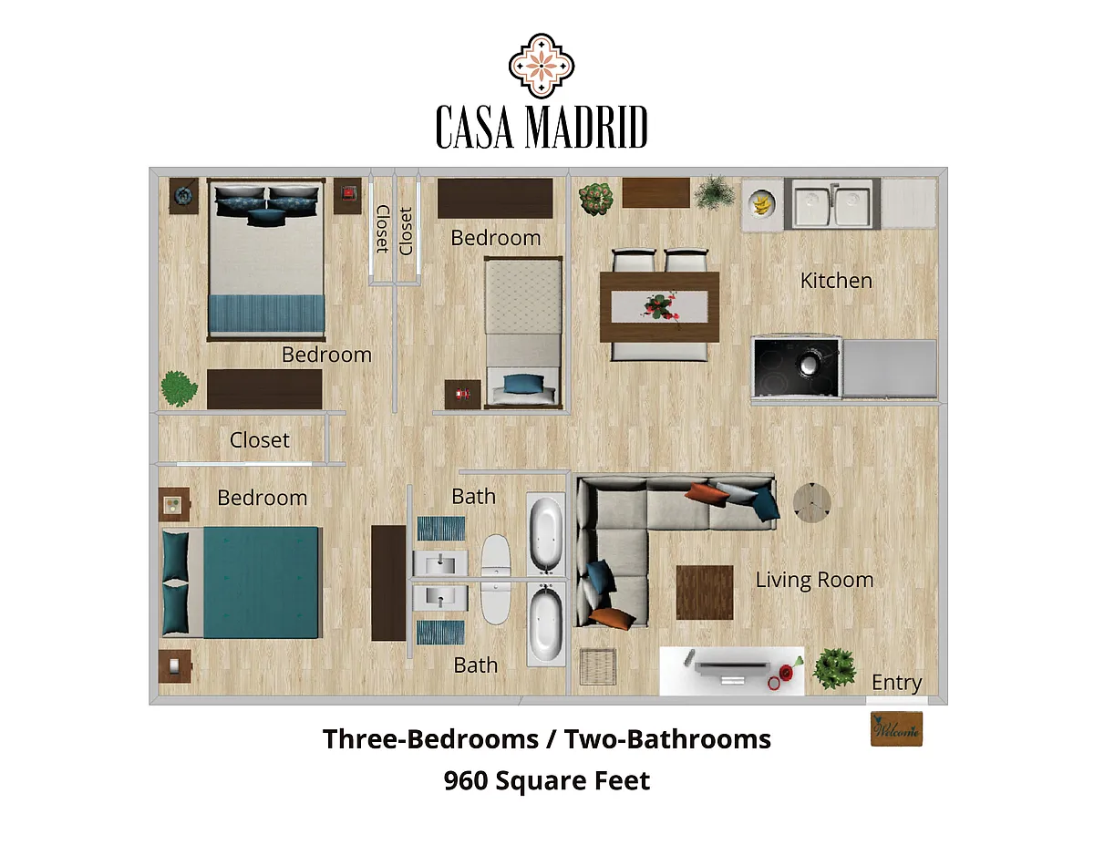 Floor plan 3Br/2Ba