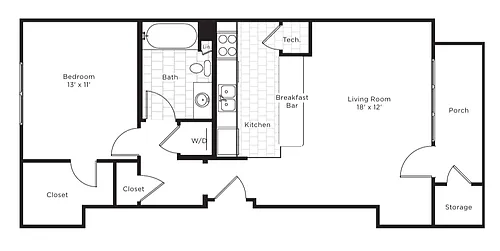Floor plan Botanica - 1BD