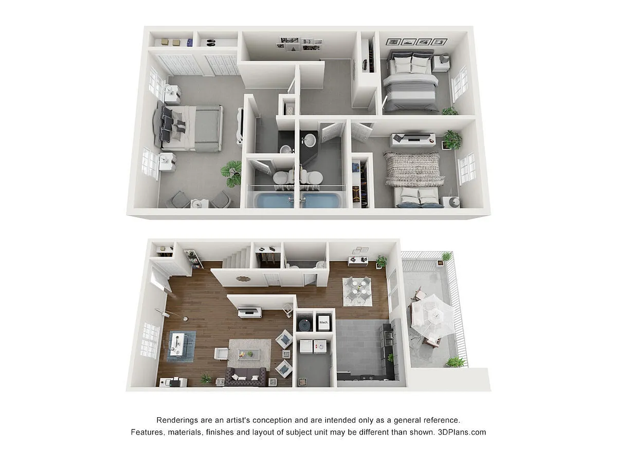 Floor plan 3 Bedroom 1.5 Bath