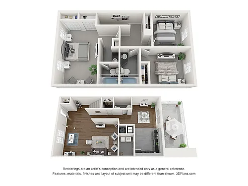 Floor plan 3 Bedroom 1.5 Bath