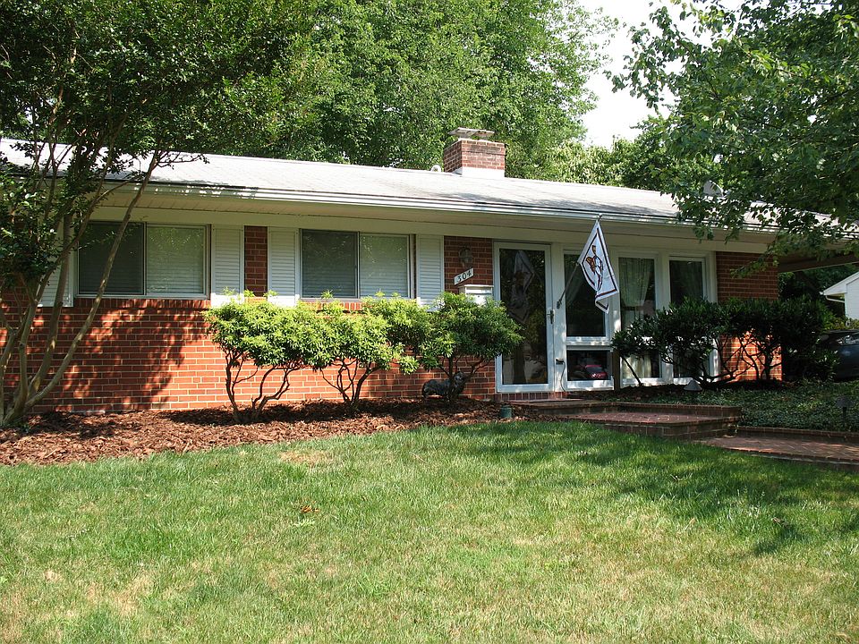 All brick home. Front view.