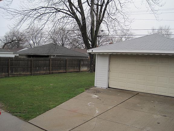 Garage and backyard