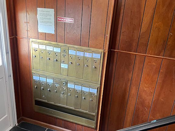 Retro, indoor mailbox.