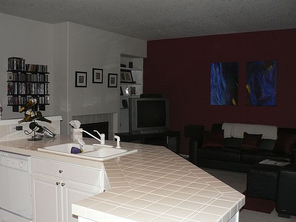 Kitchen view into family room