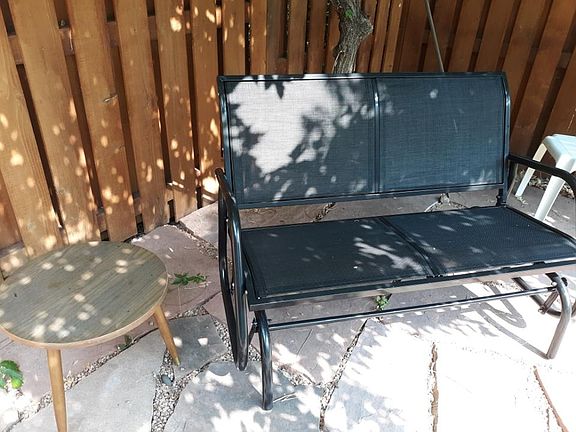 Backyard patio and furniture