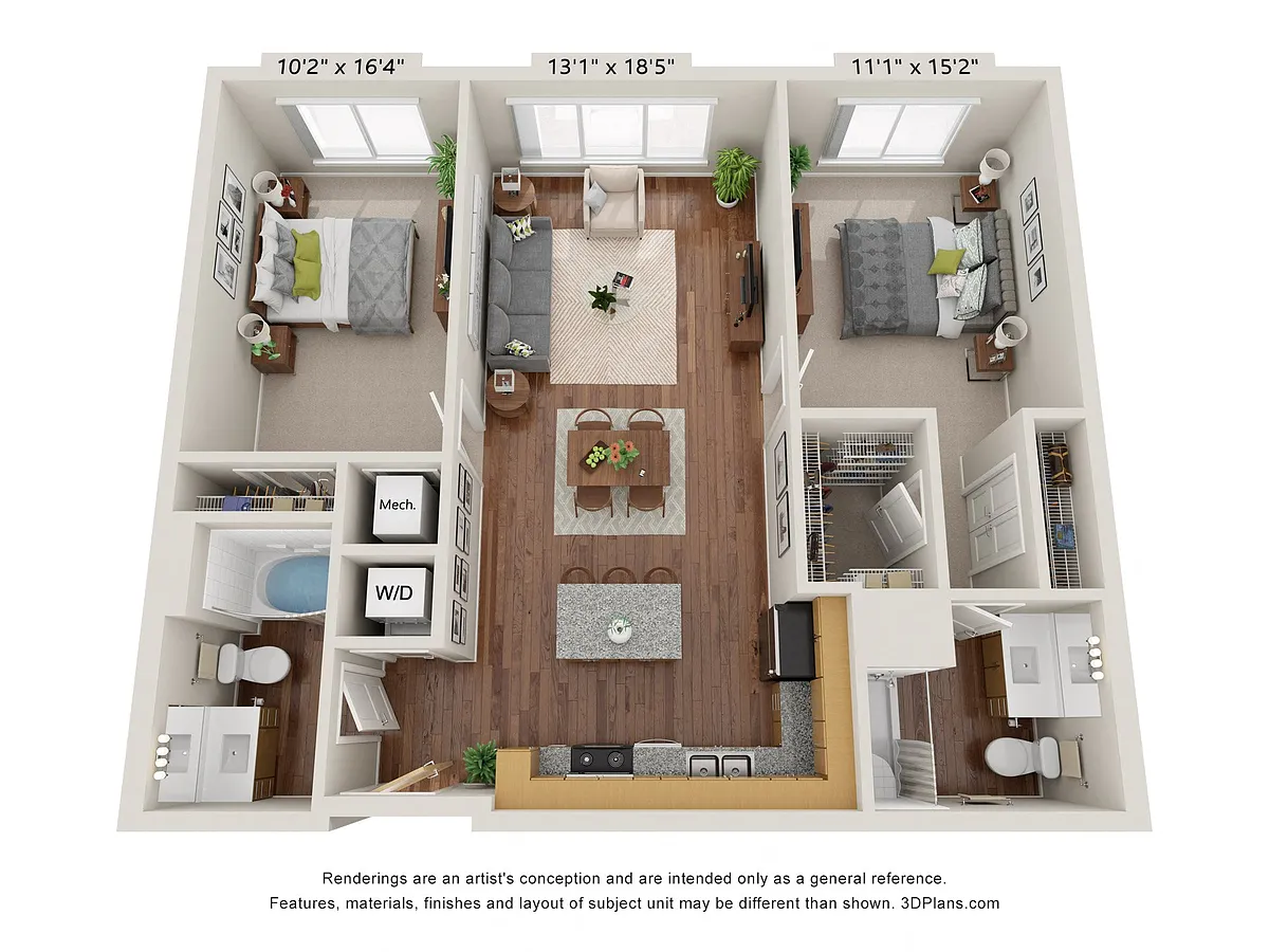 Floor plan Two Bedroom E