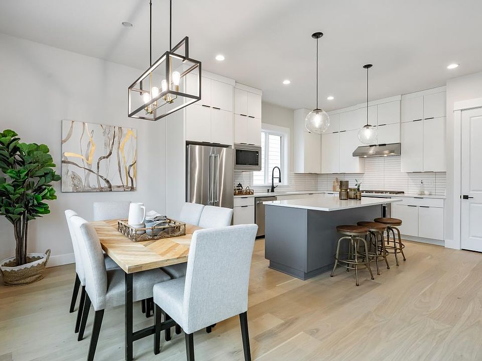 Open-concept kitchen and casual dining area
