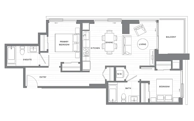 Floor plan 2 Bedroom 2 Bath B10