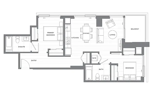 Floor plan 2 Bedroom 2 Bath B10