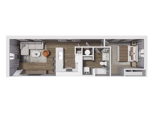Floor plan 1x1 - 745 sqft - A2
