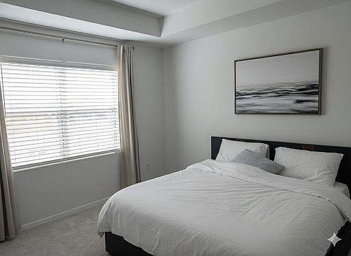 Master Bedroom with walk in closet, dual vanity, standing shower