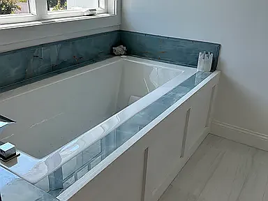 Master bathroom - deep air tub