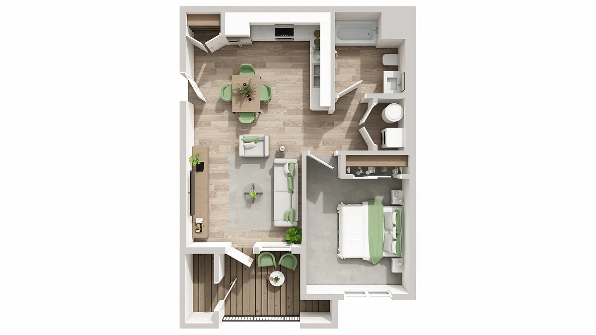 Floor plan 1 Bed 1 Bath