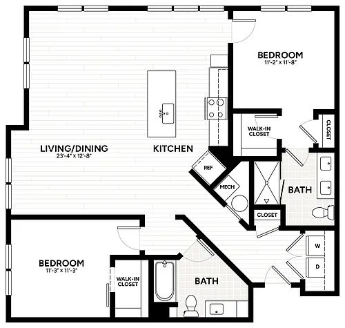 Floor plan 2 Bed/2 Bath-B8