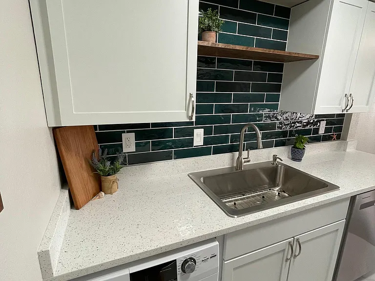 Kitchen with new washer dryer combo