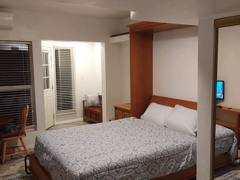 Front room with bed down.