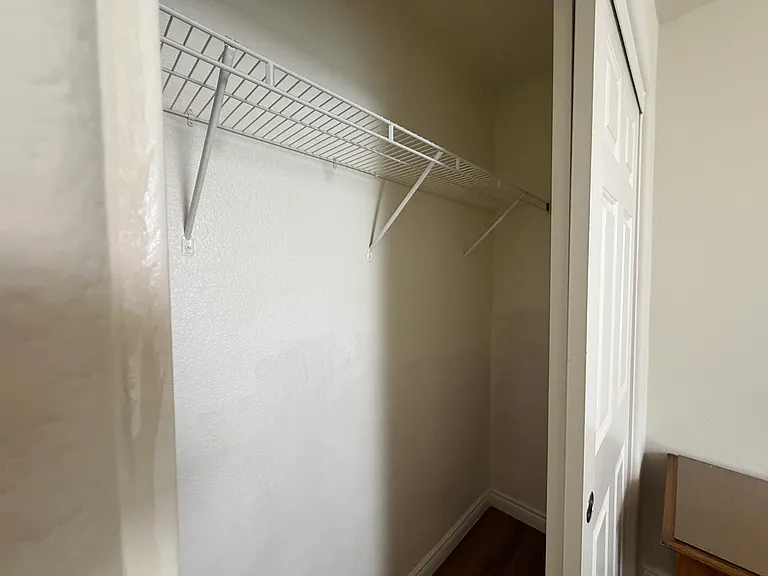 Private closet with built-in shelving