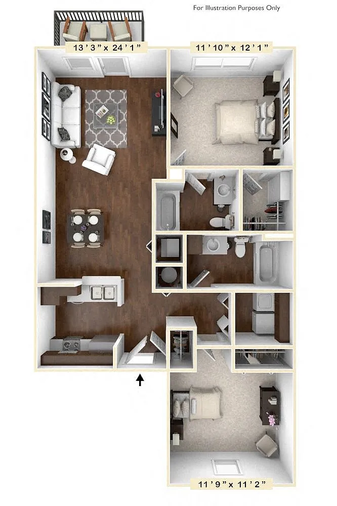 Floor plan The Blackwell 2 BR 2 BA