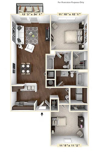 Floor plan The Blackwell 2 BR 2 BA