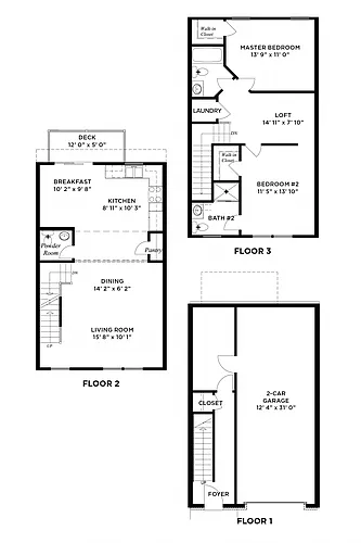 Floor plan The Augusta 2 Loft Bedroom