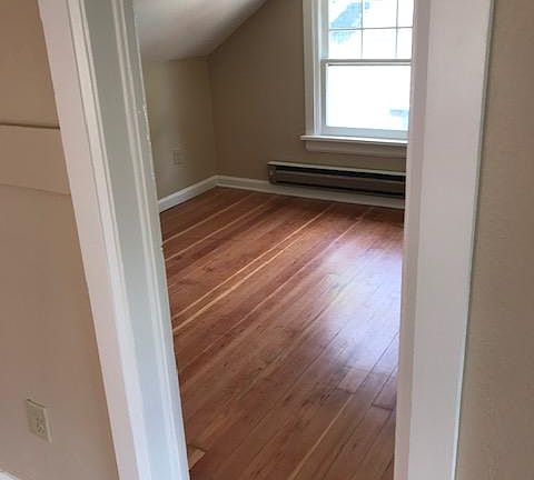 Bonus room connected with upstairs bedroom. Refinished hardwood floors. New wall surfaces, flooring, and paint throughout.