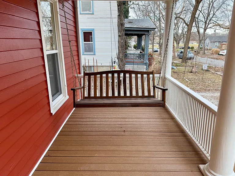 Teak wood front porch swing