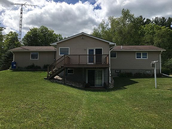 The rear of the home