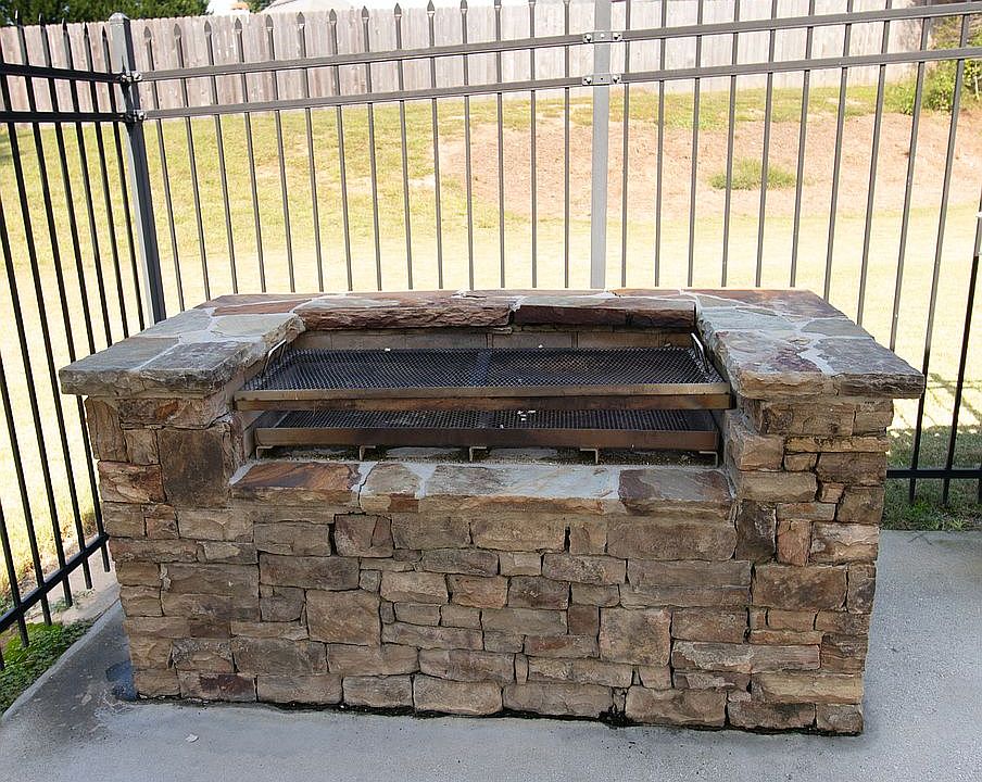 Grill burgers at the pool