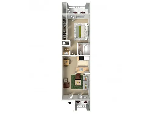 Floor plan C - 1 BR Sm