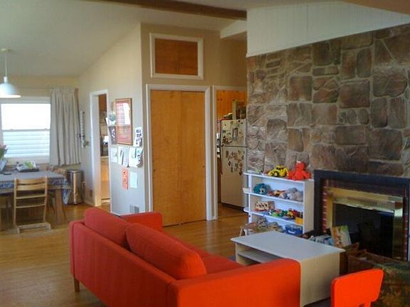 Spacious, open living room, dining room area