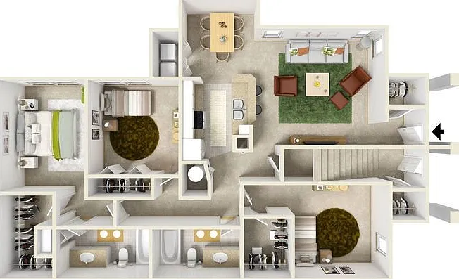 Hawthorne Groves - Woodmont UP - 2 Beds - 2 Baths - 1402 Sq. ft.