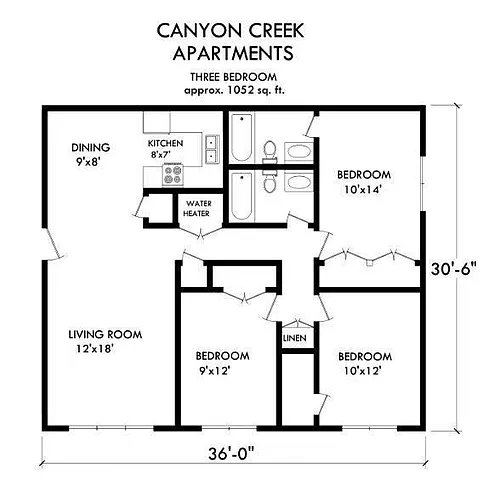 Floor plan THREE BEDROOM