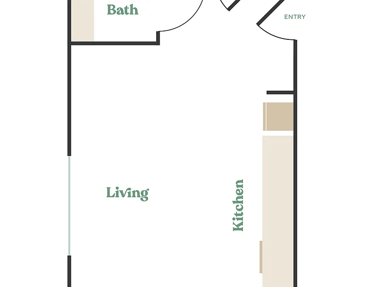 Studio, 1 Bath - Apt A Studio, 1 Bath - Apt A