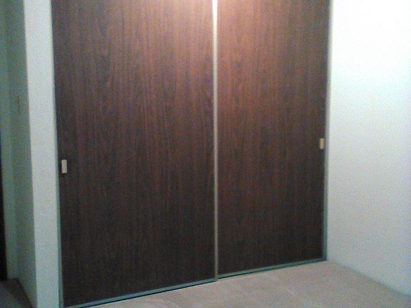 Bedroom with large clothes closet