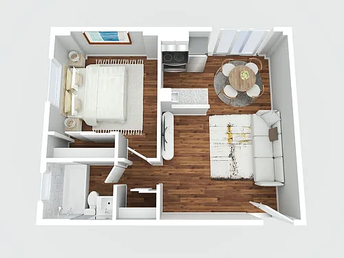 Floor plan 1 Bedroom 1 Bath