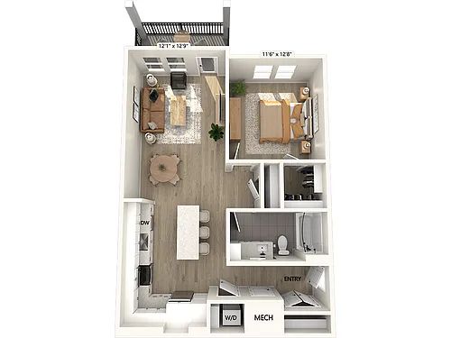 Floor plan AF2-857sf-Upgrade