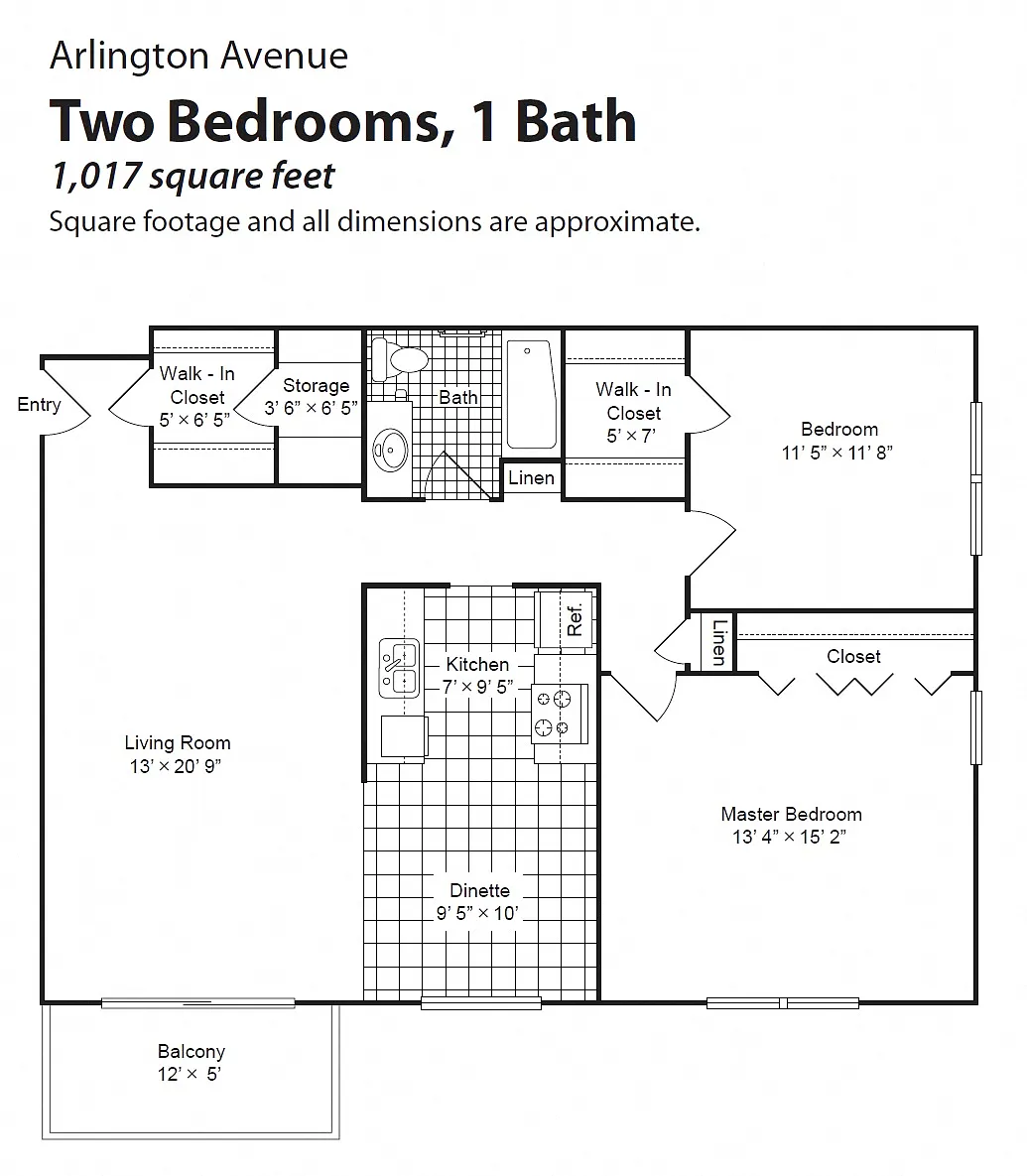 Floor plan 2 Bedroom 1 Bath